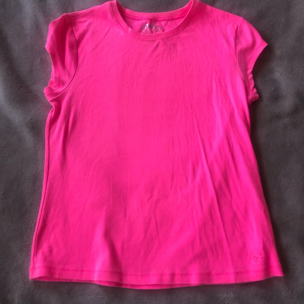 girls pink short sleeve JUSTICE shirt